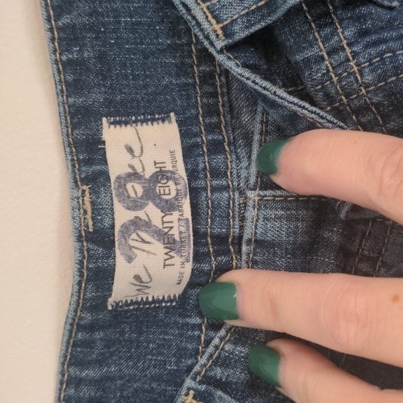 WE The Free Wide Leg High Waisted Open Side Blue Jeans 28 - Picture 7 of 10